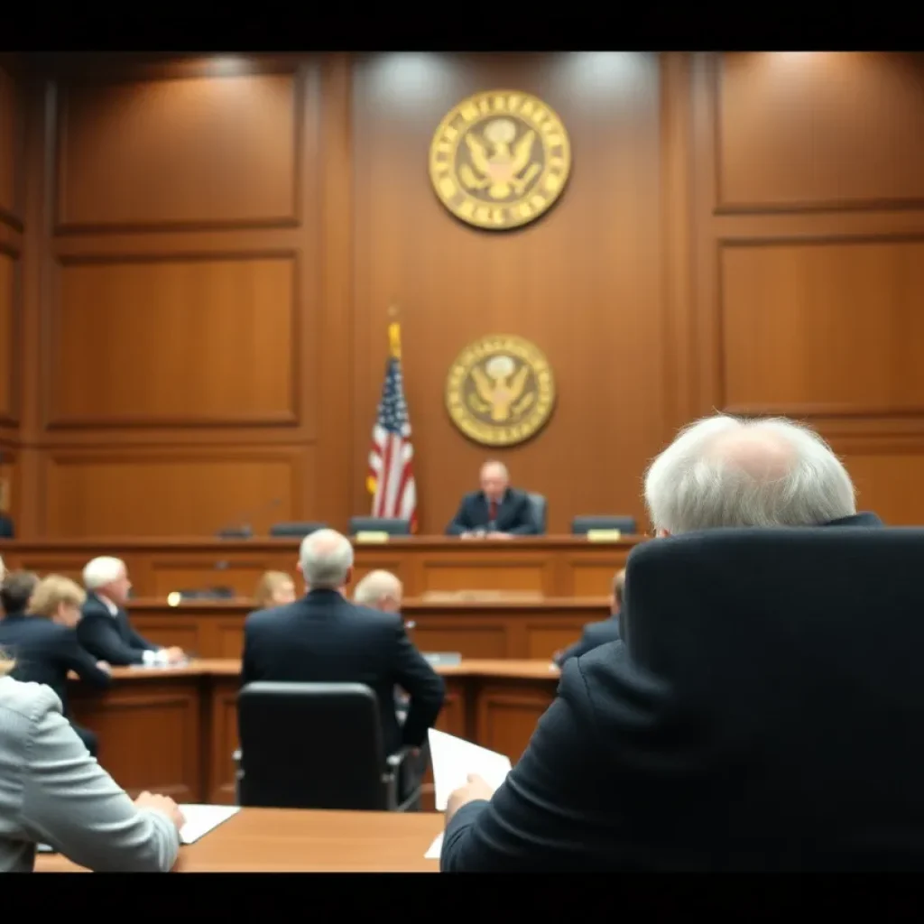 Courtroom scene representing legal proceedings in Louisiana