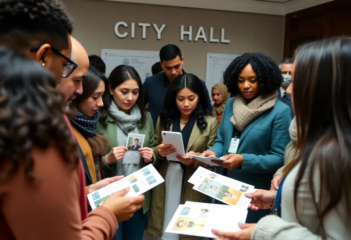 Residents discussing the Crescent City ID program at a community meeting.