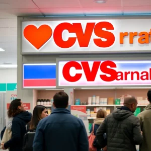 Pharmacy scene showing CVS and an independent pharmacy