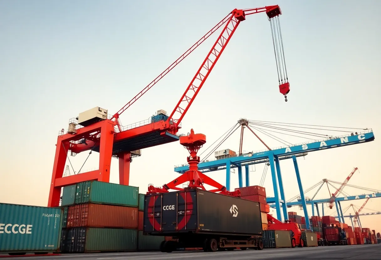 Largest electric crane lifting grain at Port of Iberia