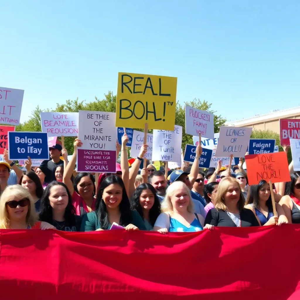 Supporters at a political campaign rally