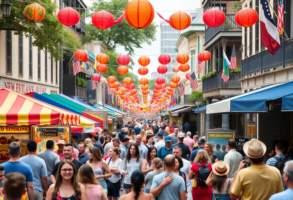 Crowds enjoying the Essence Festival in New Orleans