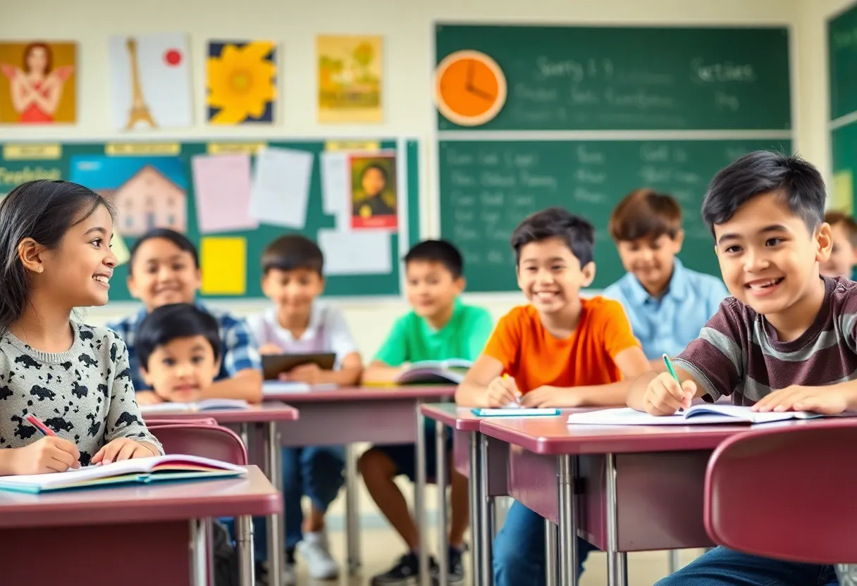 Classroom scene showcasing diversity and educational engagement