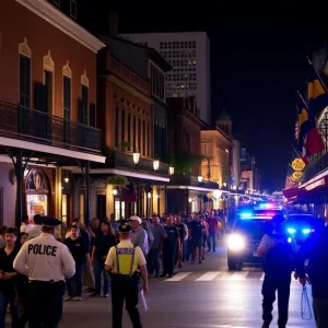 French Quarter in New Orleans with police presence