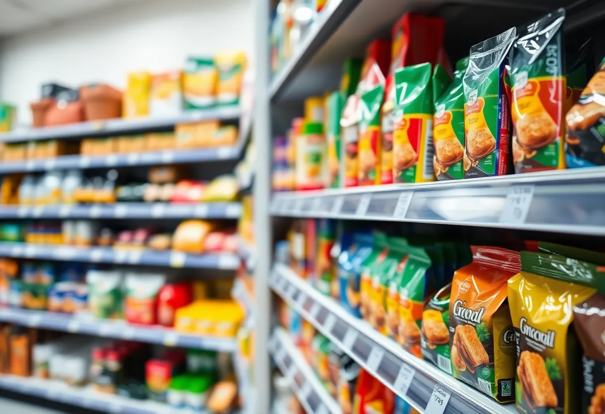 A grocery store shelf symbolizing the supply industry.