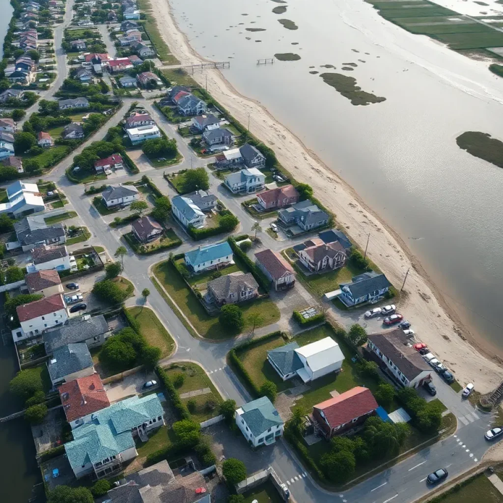 Aerial view of Jean Lafitte showcasing flood protection projects