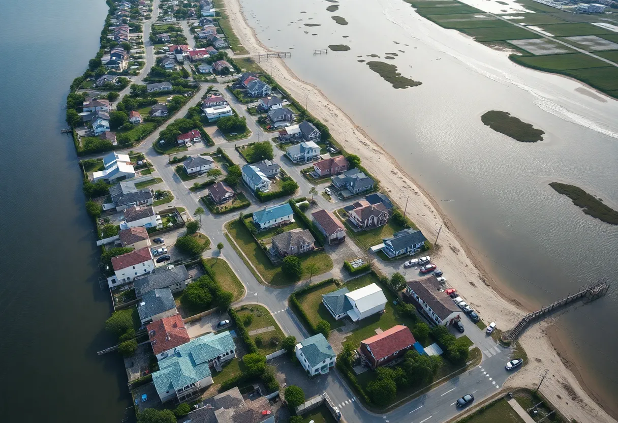 Aerial view of Jean Lafitte showcasing flood protection projects