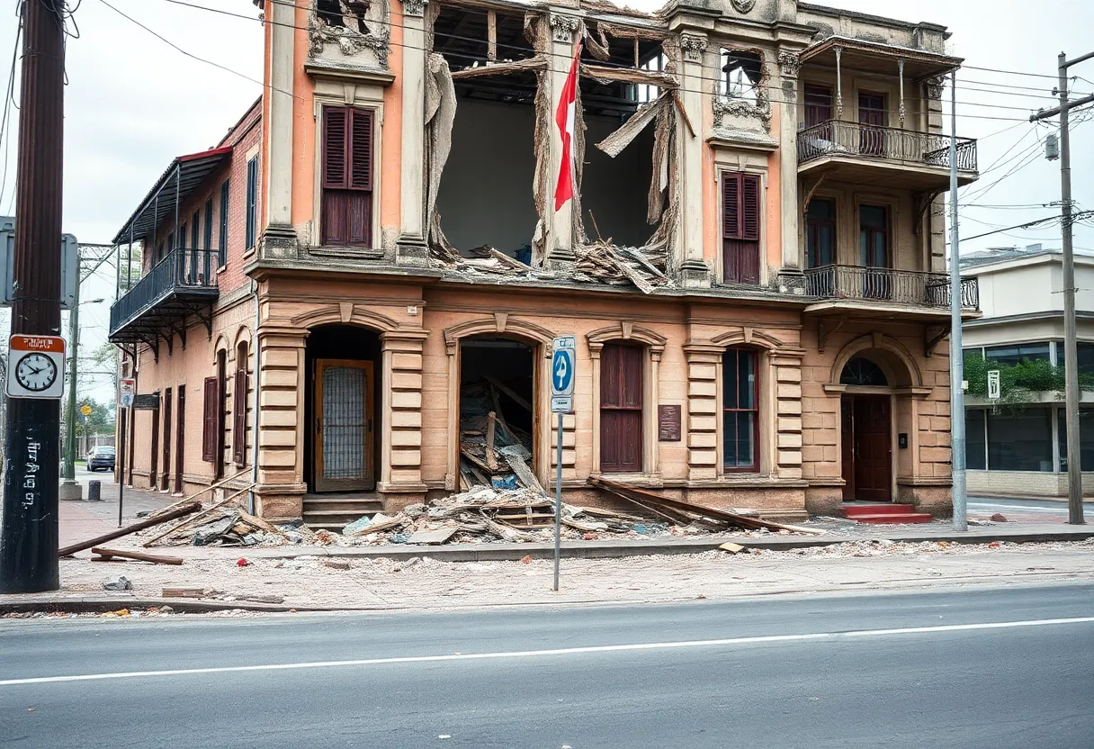 Partial collapse of Kurt E. Schon LTD building in New Orleans