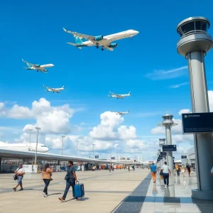 Louis Armstrong New Orleans International Airport with Breeze Airways aircraft