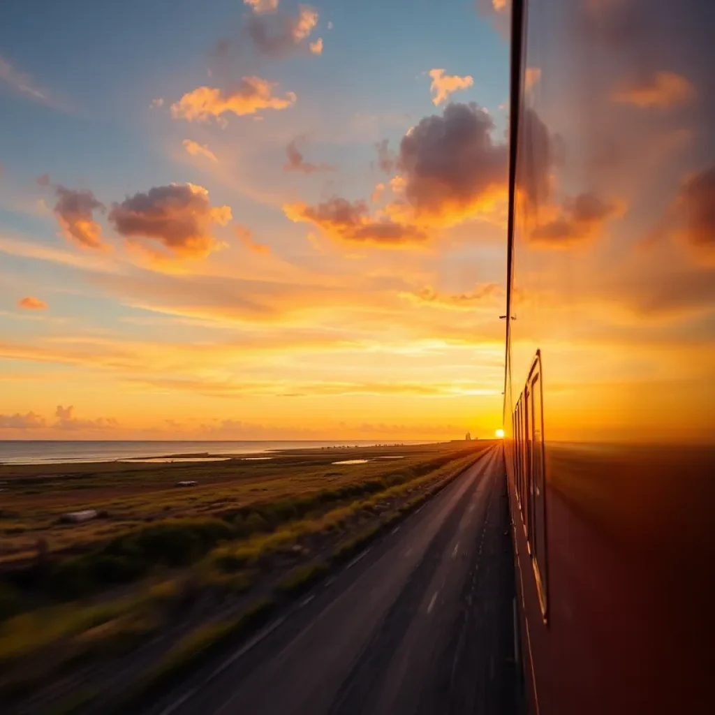 Train along Gulf Coast