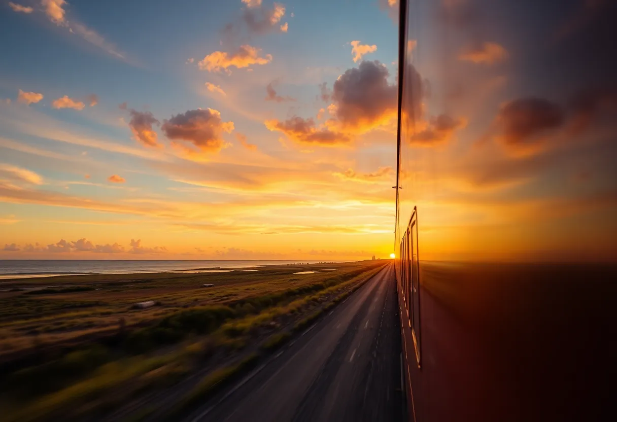Train along Gulf Coast