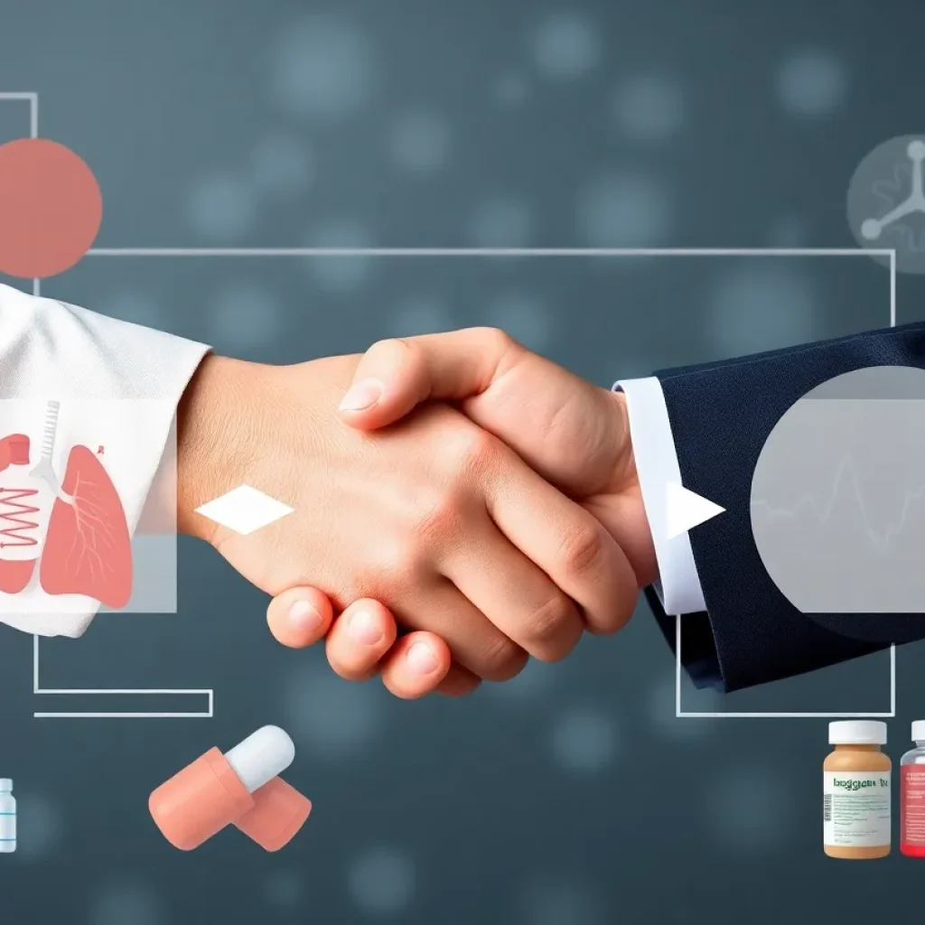 Merck's acquisition of Verona Pharma depicted through a handshake image.