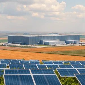 Rendering of Meta's AI data center in Holly Ridge, Louisiana.