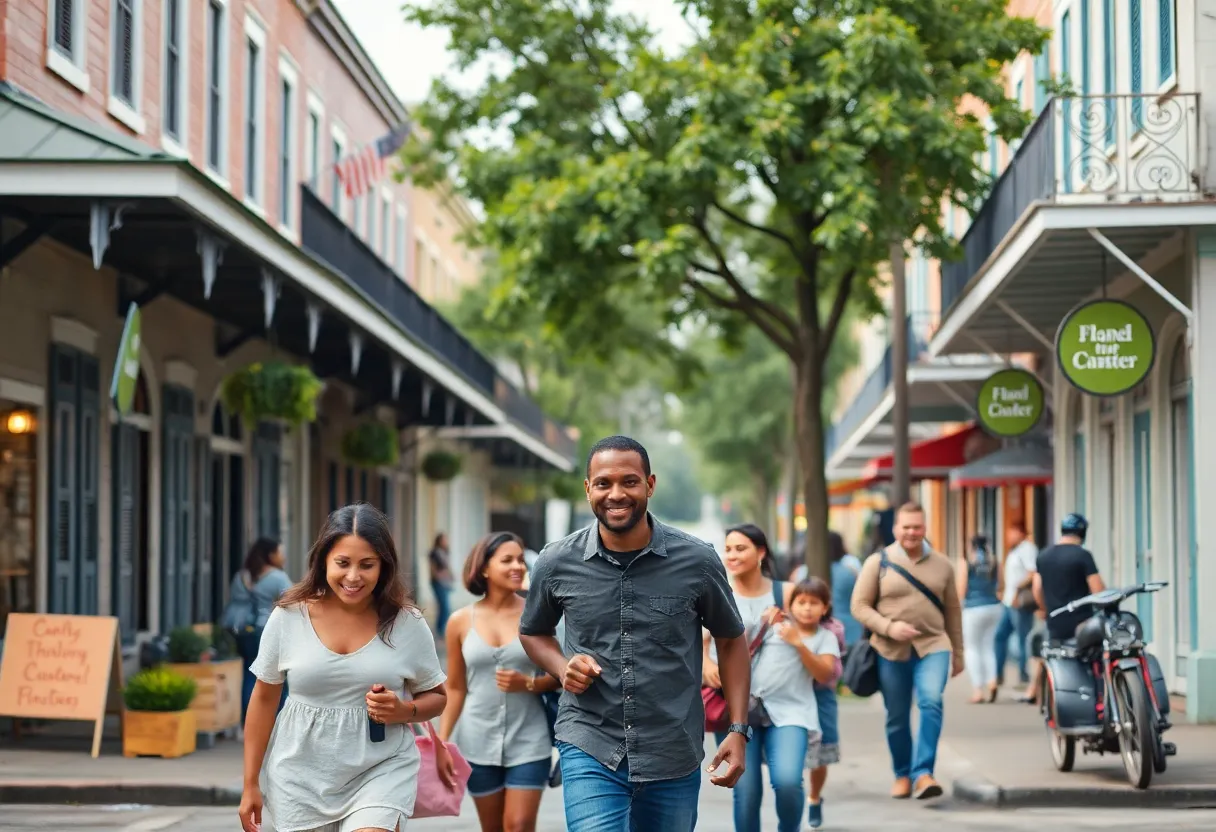 Community members enjoying a sunny day in New Orleans, symbolizing safety and vibrant local life