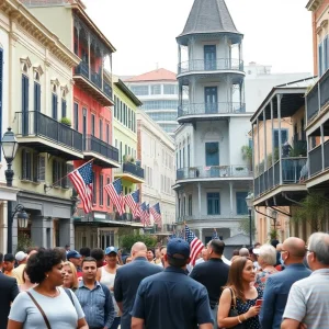 A busy street in New Orleans during the mayoral election season