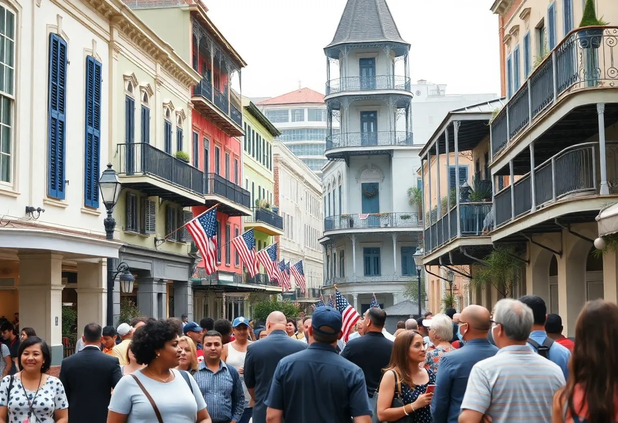 A busy street in New Orleans during the mayoral election season