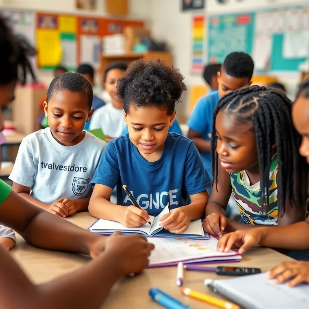 Students in a New Orleans classroom engaged in learning