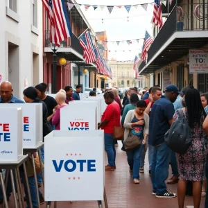 Voters participating in the New Orleans municipal elections.