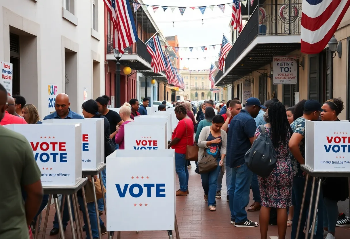 Voters participating in the New Orleans municipal elections.