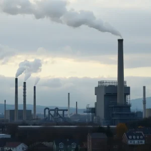 Industrial facilities emitting smoke in Louisiana