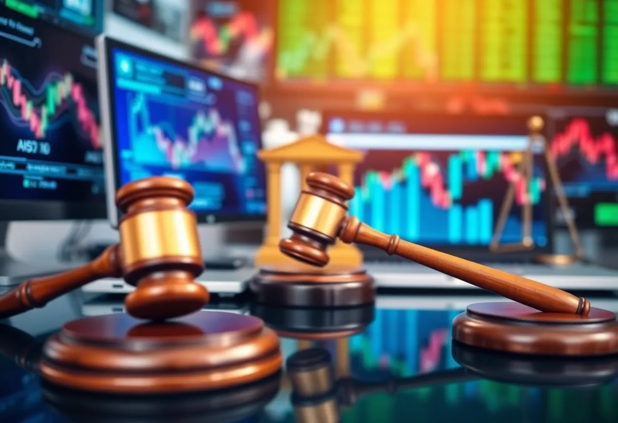 Abstract image depicting technology and legal themes related to Quantum Computing Inc investigation