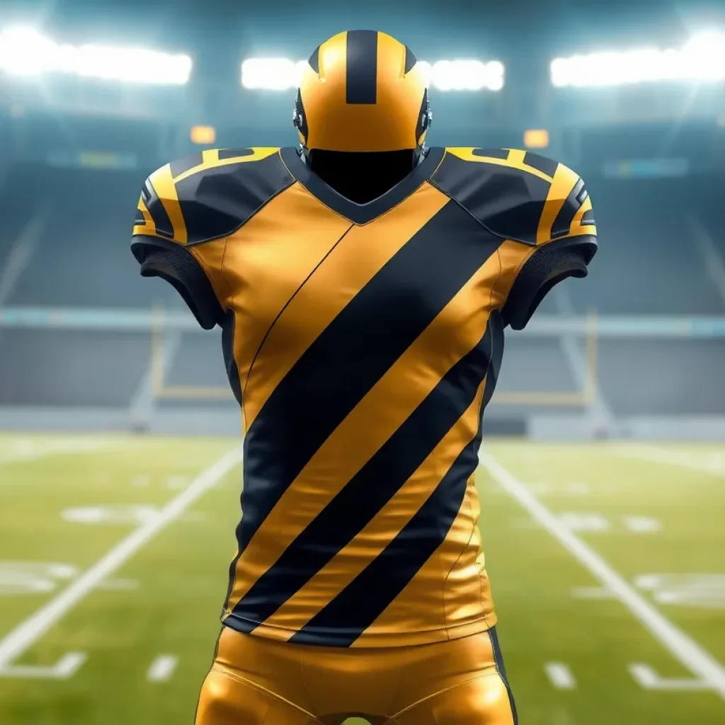 Concept art of New Orleans Saints alternative football uniform