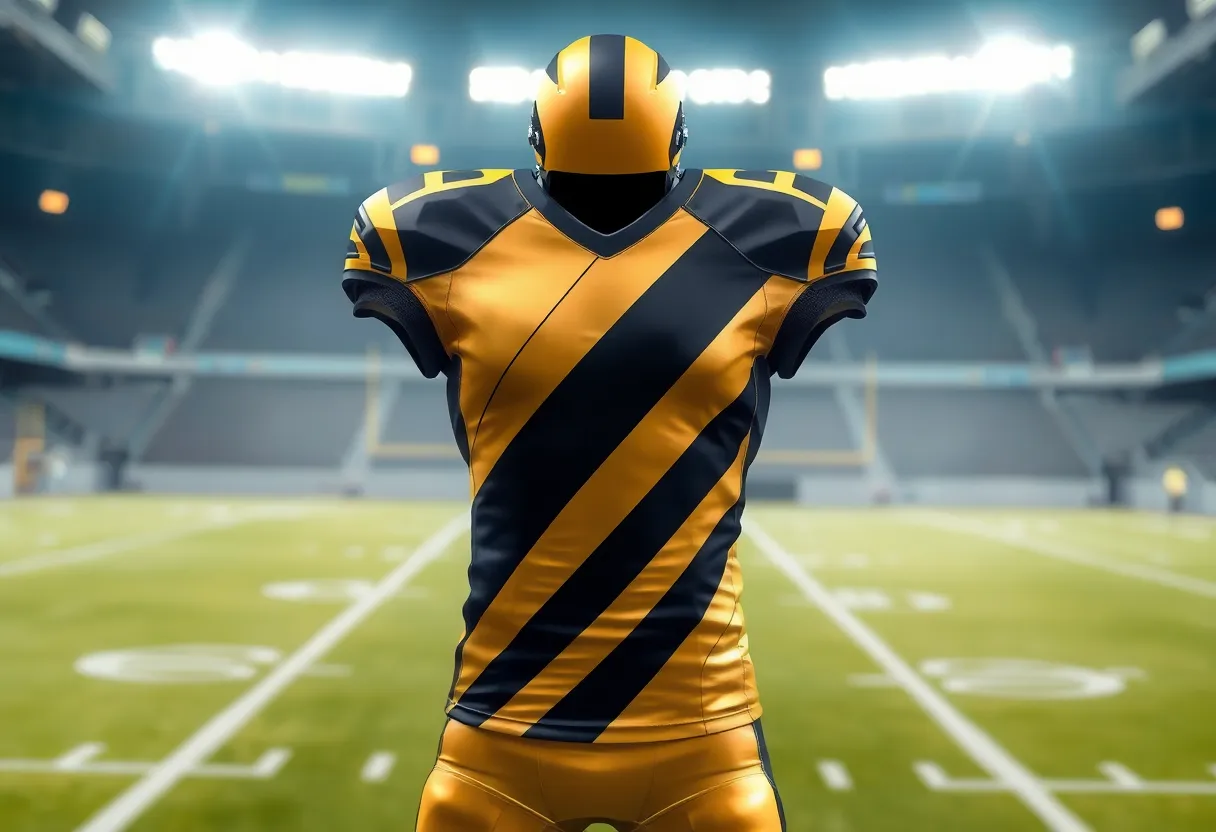 Concept art of New Orleans Saints alternative football uniform