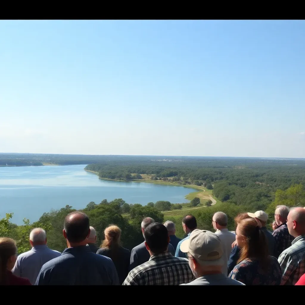 Local residents gathered at Cypress Bend Resort to discuss concerns about the Toledo Bend Reservoir water sale.