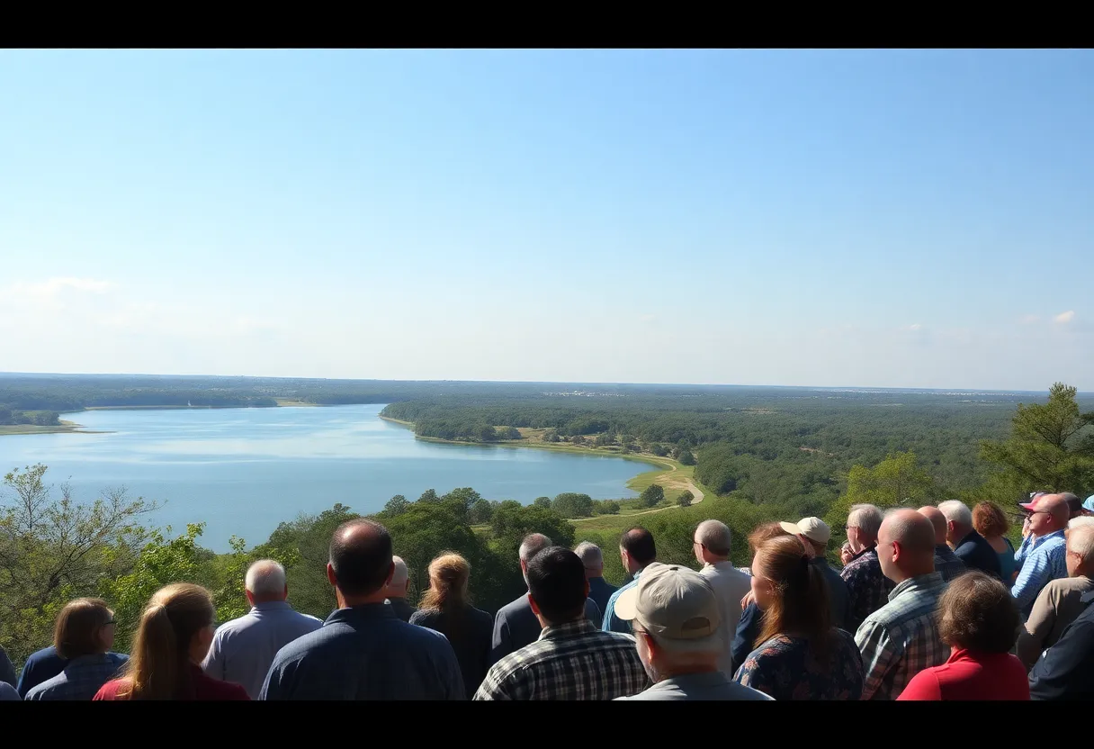 Local residents gathered at Cypress Bend Resort to discuss concerns about the Toledo Bend Reservoir water sale.