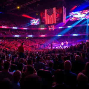Crowd celebrating at UFC 318 in New Orleans