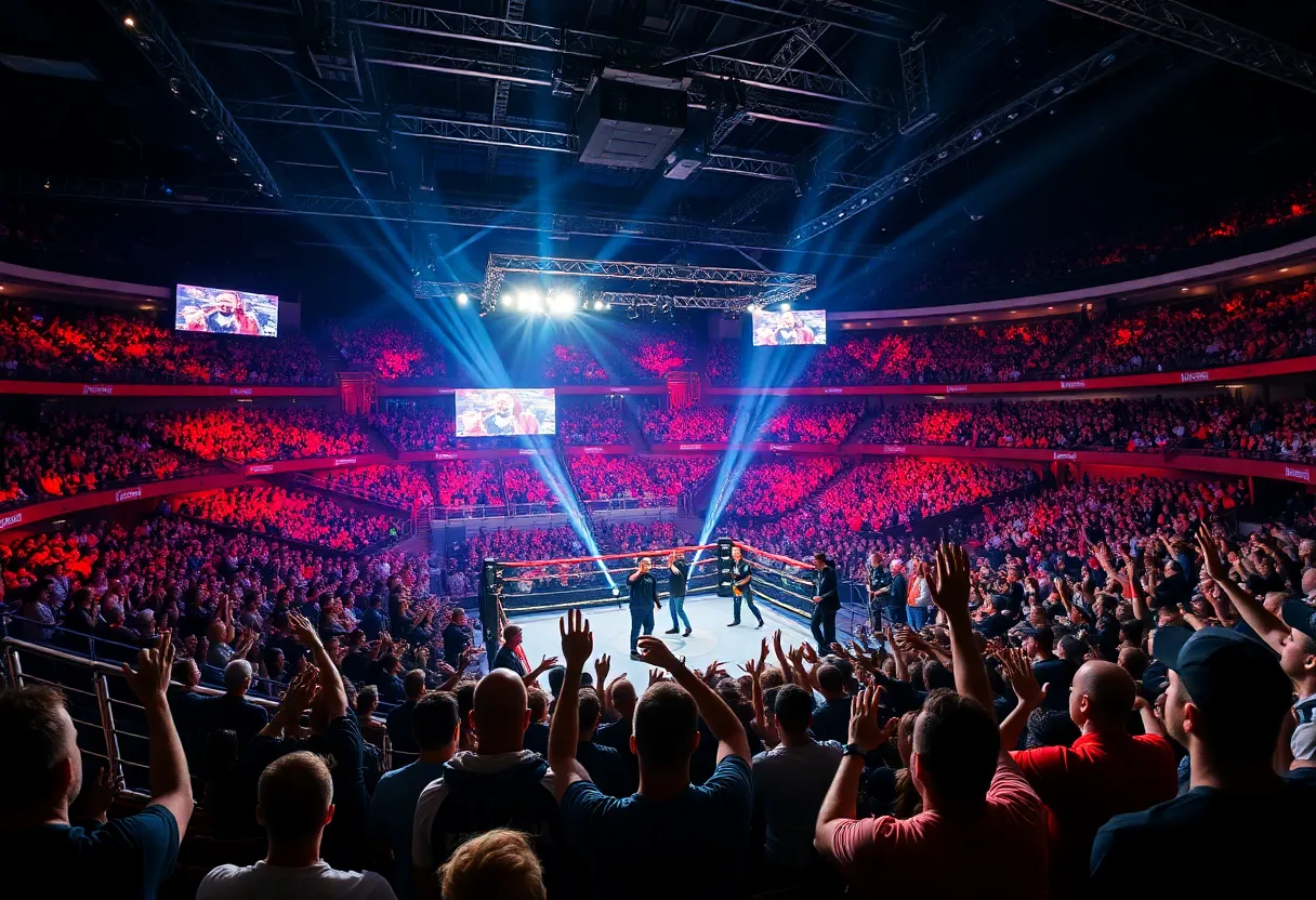 Fans at UFC 318 cheering in the Smoothie King Center