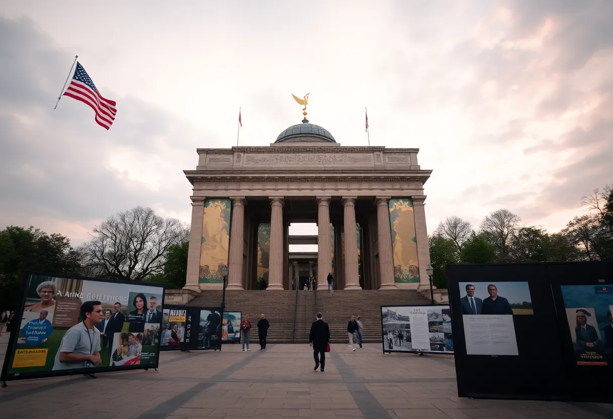 Battle of Liberty Place monument showcased in an exhibition
