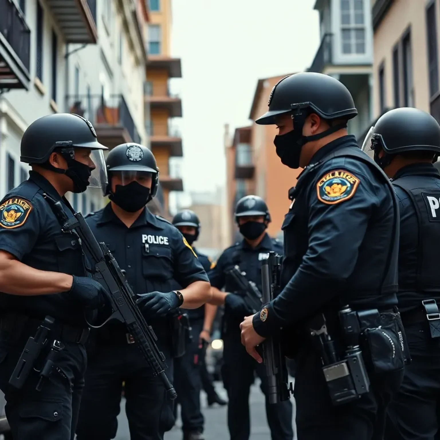 Birmingham police officers conducting an operation in New Orleans