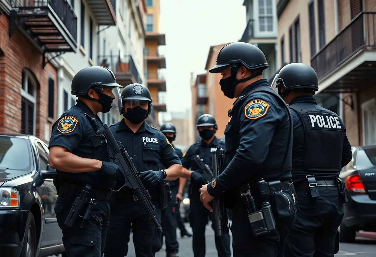 Birmingham police officers conducting an operation in New Orleans