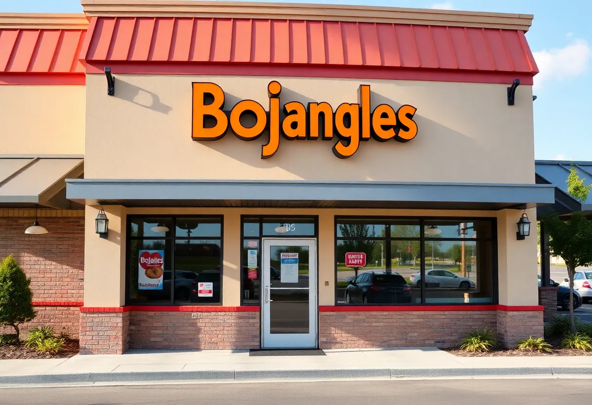 Exterior view of the new Bojangles restaurant in Albany, Louisiana.
