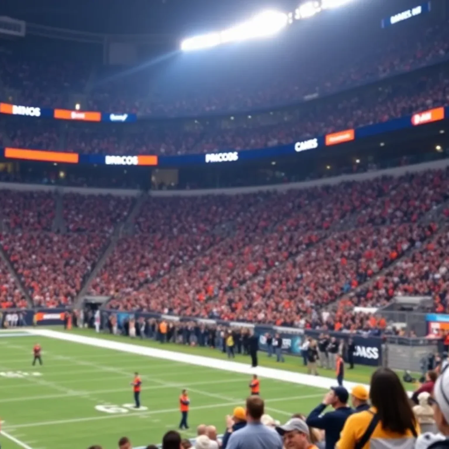 Football game between the Denver Broncos and New Orleans Saints at the Caesars Superdome