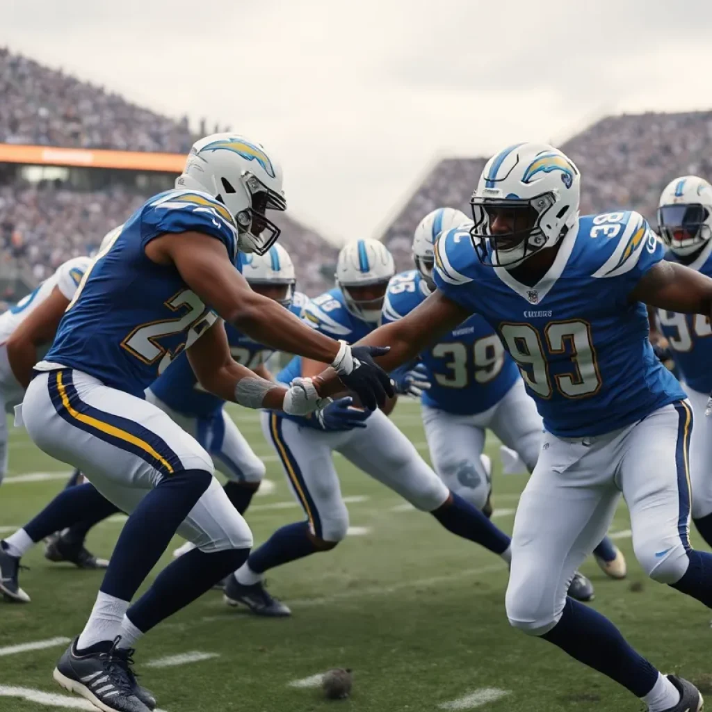 Los Angeles Chargers vs New Orleans Saints football game action