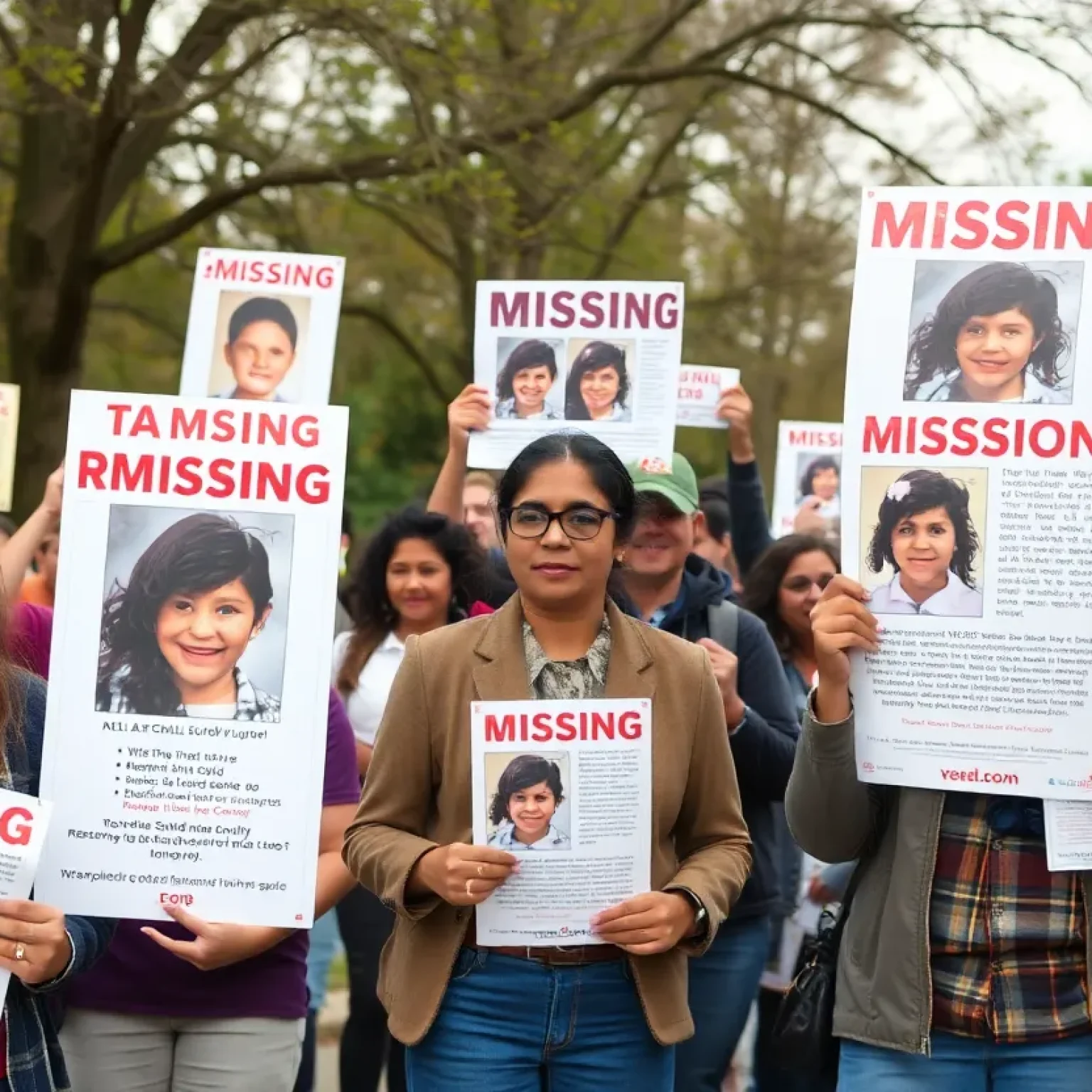 Community gathering to search for a missing child