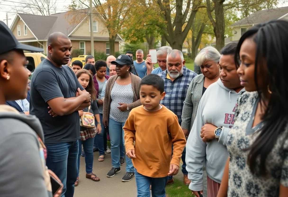 Residents searching for a missing child in New Orleans
