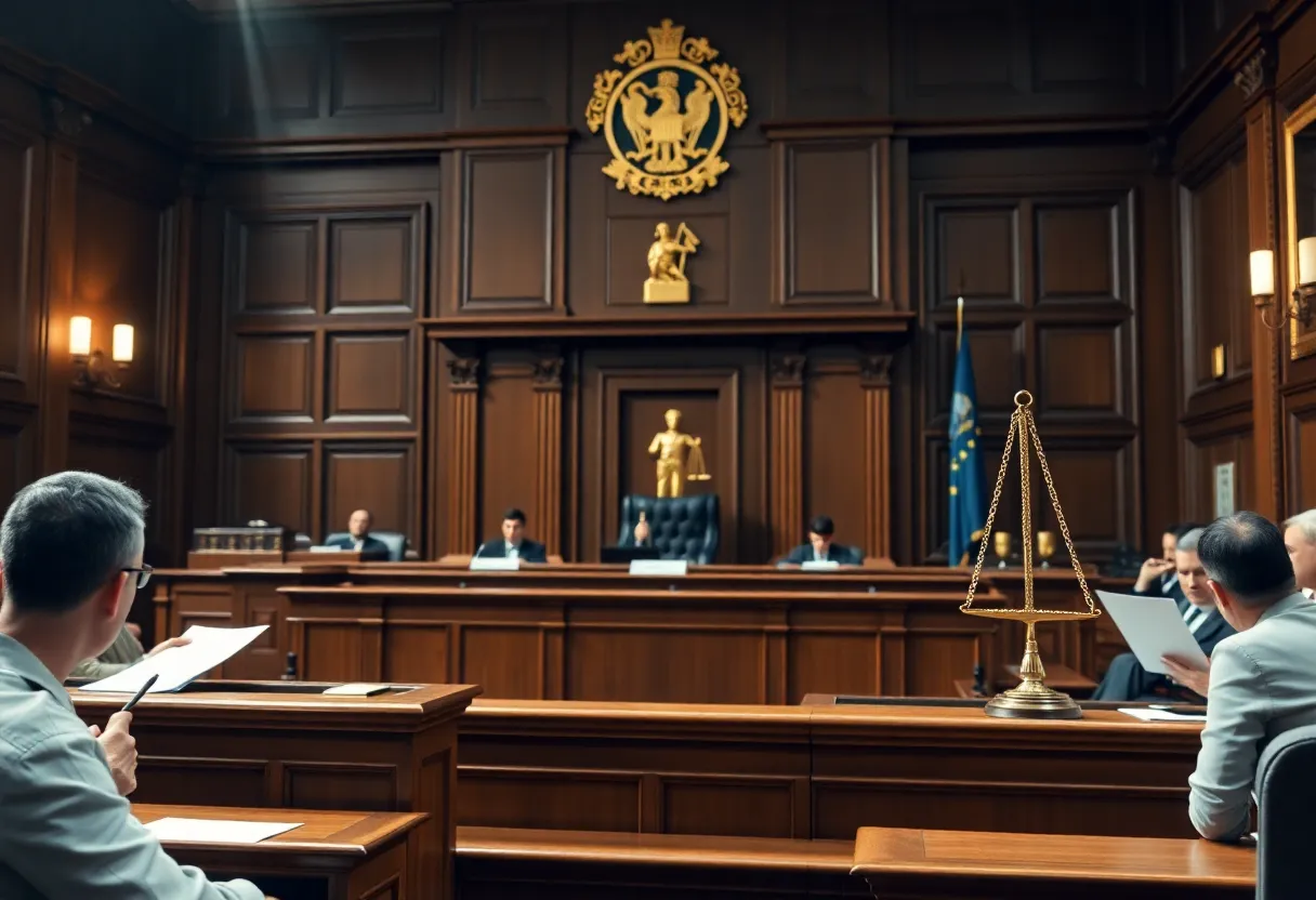Courtroom symbolizing justice and fraud prevention