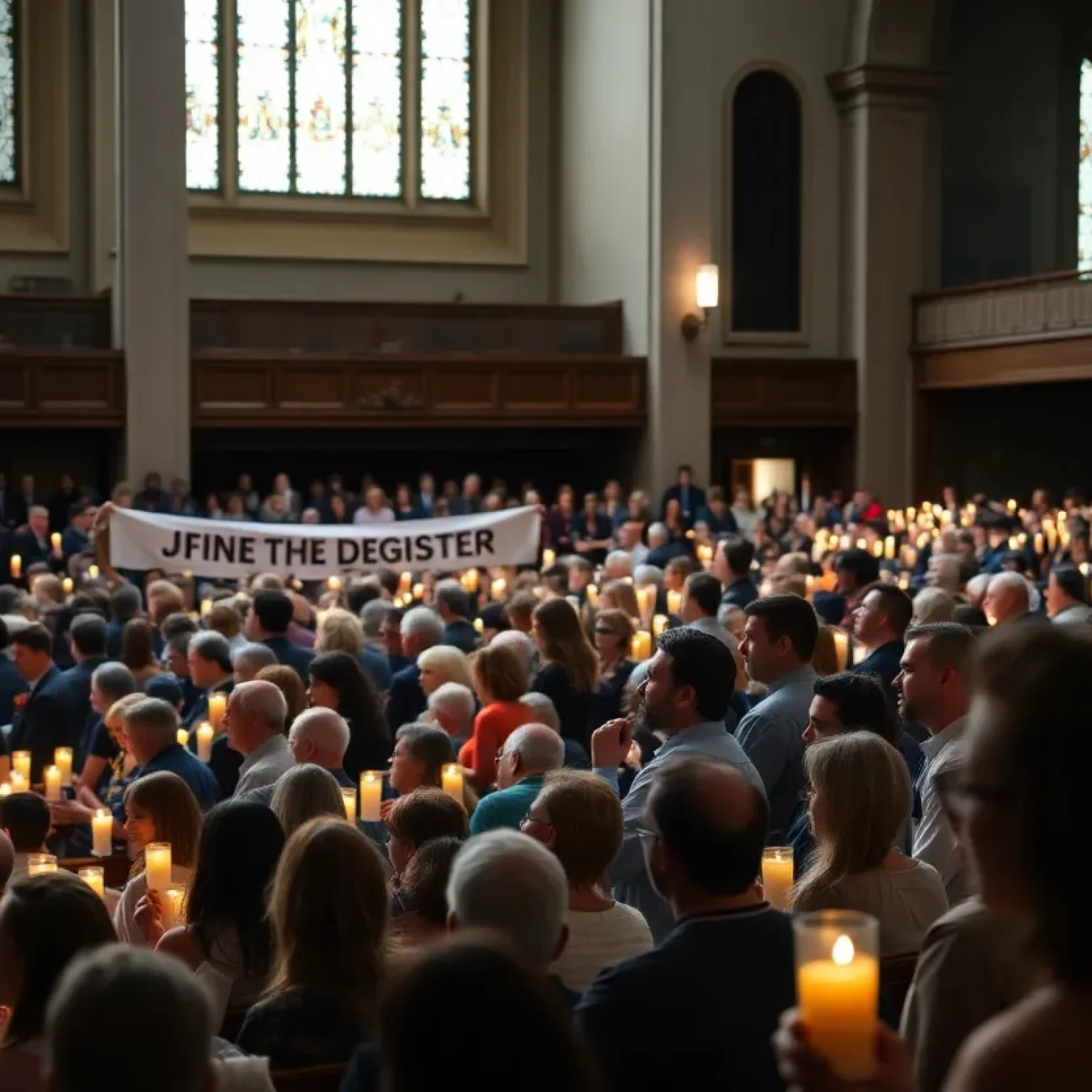 Audience at a church commemorating Hurricane Katrina