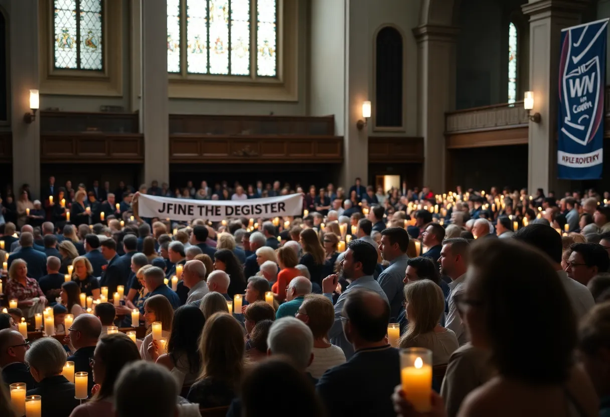 Audience at a church commemorating Hurricane Katrina