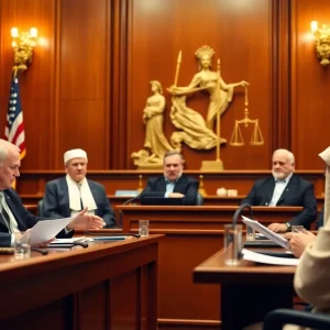 Judges discussing judicial independence at a panel event.