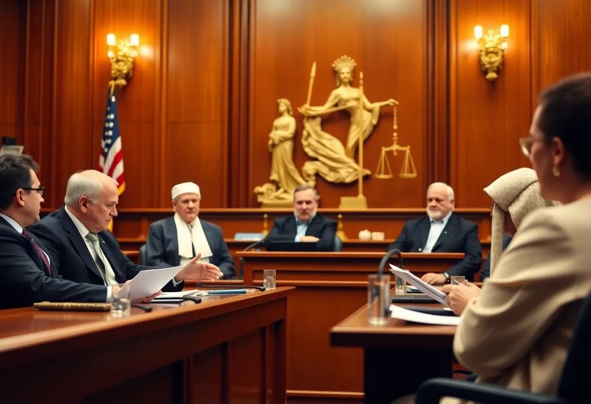 Judges discussing judicial independence at a panel event.
