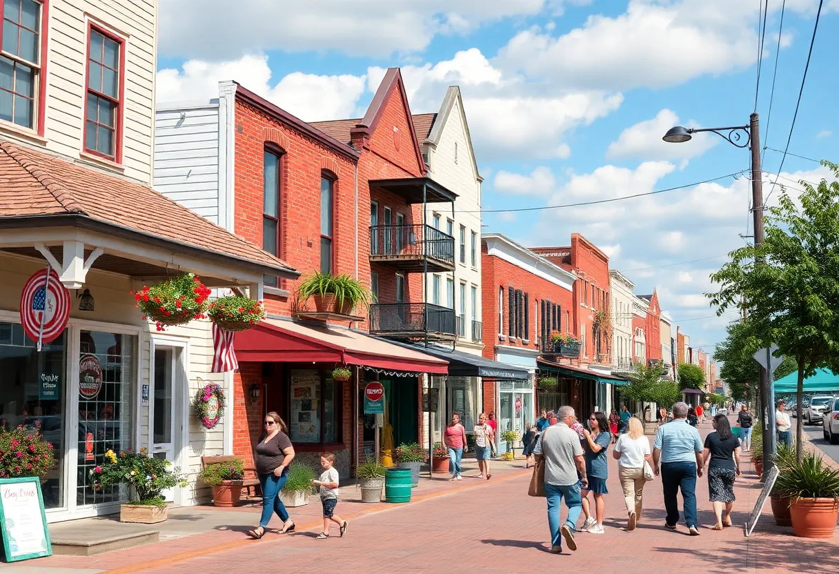 Scene of Lafayette, Louisiana featuring diverse housing options and community spaces.