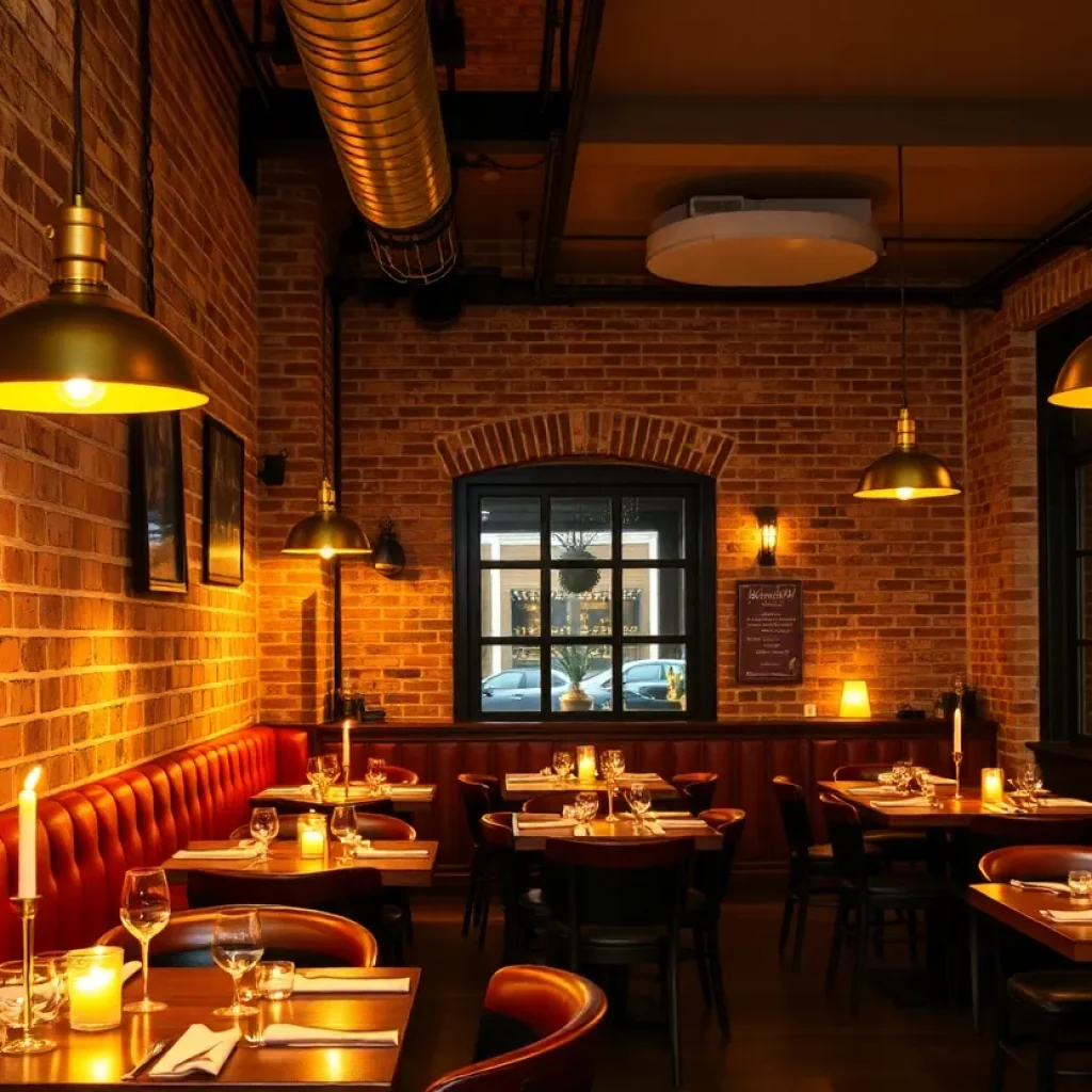 Interior of Le Moyne Bistro showcasing its modern French decor
