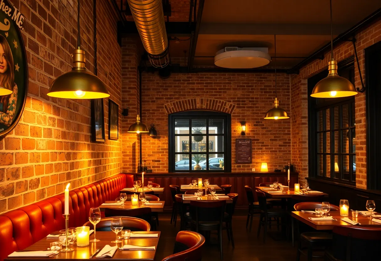 Interior of Le Moyne Bistro showcasing its modern French decor
