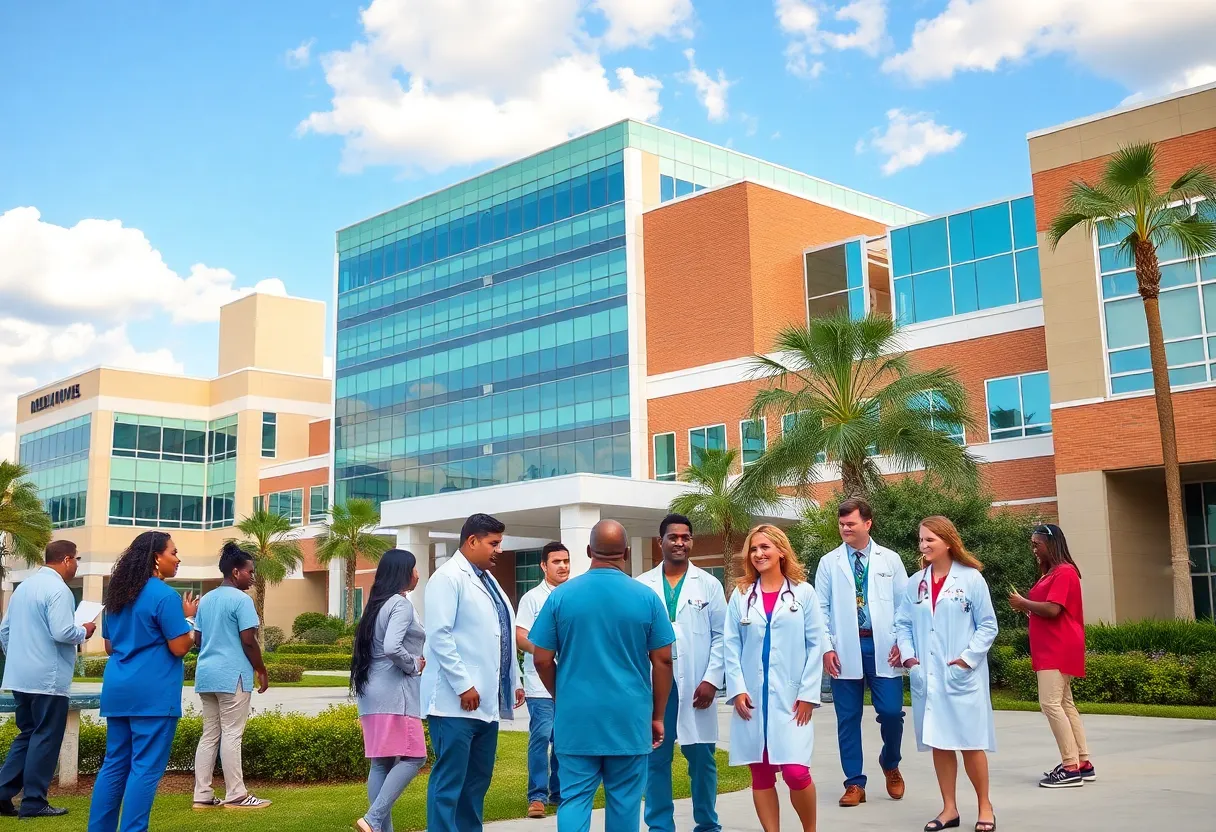 Healthcare professionals collaborating in a Louisiana hospital environment.