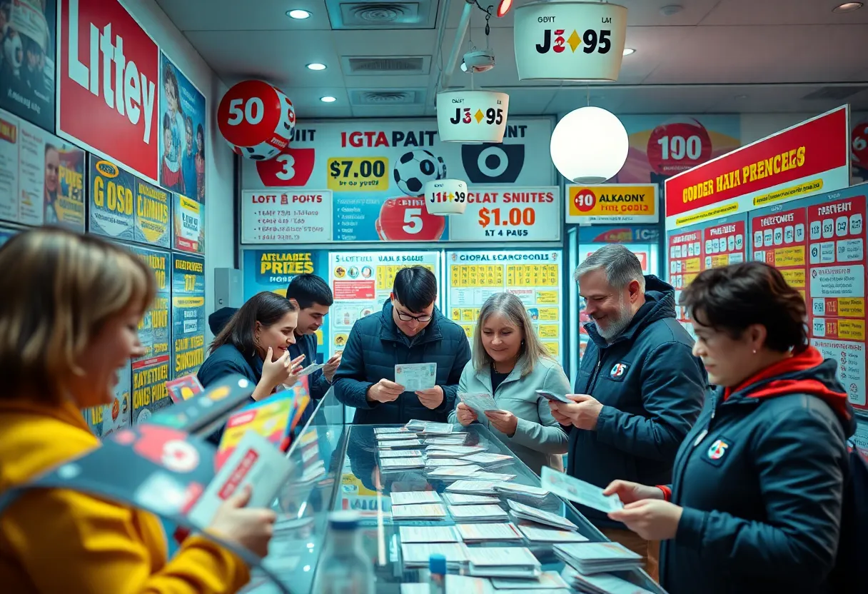 Happy lottery players at a Louisiana Lottery retailer