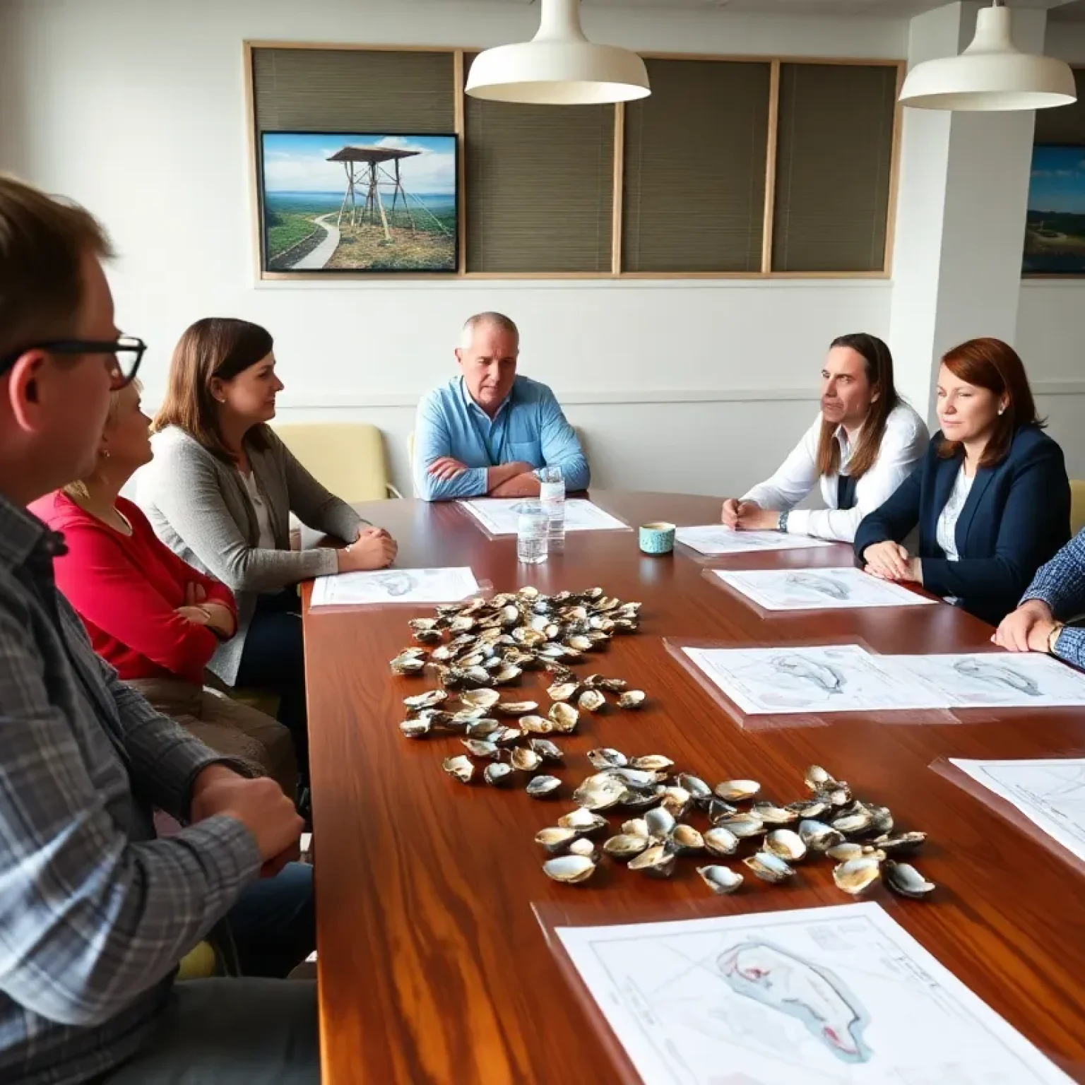 Stakeholders discussing Louisiana oyster management in a meeting